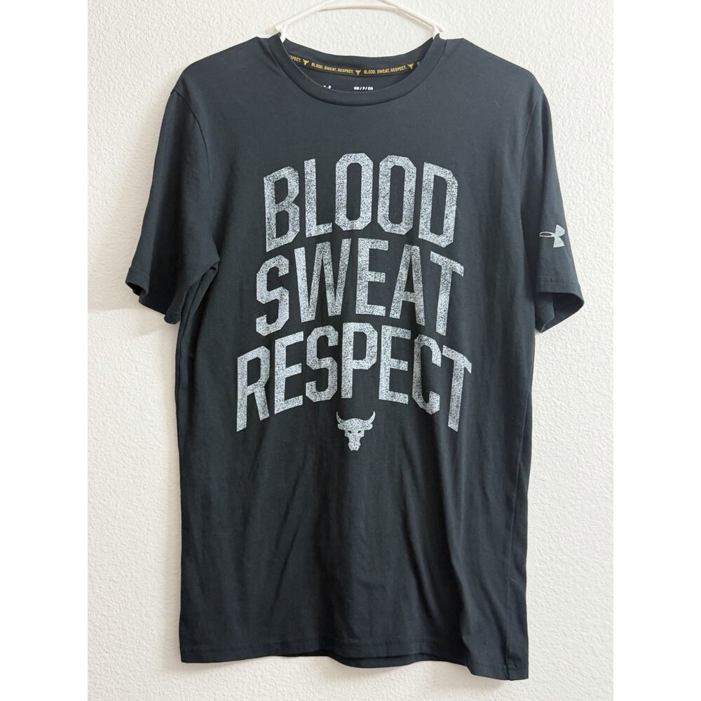 Under Armour Project Rock Blood Sweat Respect T-Shirt Mens S Black